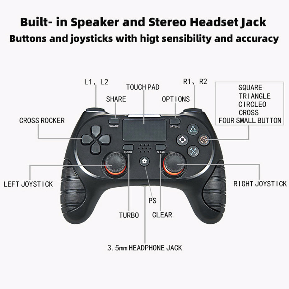 Six Axis Double Vibration Game Handle With Light
